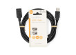 USB kabel | USB 2.0 | USB-A Zástrčka | USB-A Zásuvka | 480 Mbps | Poniklované | 3.00 m | Kulatý | PVC | Černá | Label