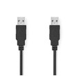 USB kabel | USB 2.0 | USB-A Zástrčka | USB-A Zástrčka | 480 Mbps | Poniklované | 2.00 m | Kulatý | PVC | Černá | Label