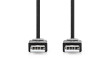 USB kabel | USB 2.0 | USB-A Zástrčka | USB-A Zástrčka | 480 Mbps | Poniklované | 2.00 m | Kulatý | PVC | Černá | Label