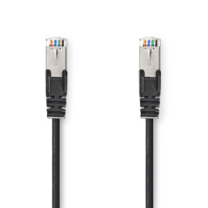 Síťový kabel CAT5e | SF / UTP | RJ45 Zástrčka | RJ45 Zástrčka | 5.00 m | Kulatý | PVC | Černá | Label