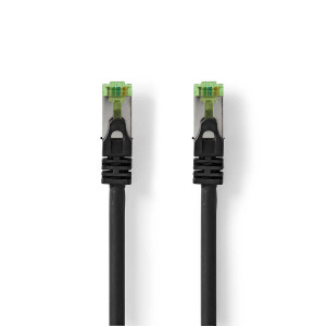 Síťový kabel CAT7 | S / FTP | RJ45 Zástrčka | RJ45 Zástrčka | 3.00 m | Snagless | Kulatý | LSZH | Černá | Label