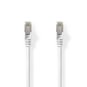 Síťový kabel Cat 8.1 | S / FTP | RJ45 Zástrčka | RJ45 Zástrčka | 10.0 m | Kulatý | LSZH | Bílá | Label