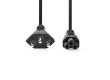 Napájecí kabel | CH Typ 12 | IEC-320-C5 | Přímý | Přímý | Poniklované | 2.00 m | Kulatý | PVC | Černá | Label
