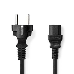 Napájecí kabel | Typ F Zástrčka | IEC-320-C13 | Přímý | Přímý | Poniklované | 10.0 m | Kulatý | PVC | Černá | Label