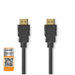 Premium Vysokorychlostní HDMI ™ kabel s Ethernetem | Konektor HDMI ™ | Konektor HDMI ™ | 4K@60Hz | 18 Gbps | 1.00 m | Kulatý | PVC | Černá | Label
