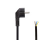 Napájecí kabel | Typ F Zástrčka | Open | Úhlový | Přímý | Poniklované | 2.00 m | Kulatý | PVC | Černá | Label