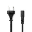 Napájecí kabel | Euro Male | IEC-320-C7 | Přímý | Přímý | Poniklované | 2.00 m | Kulatý | ABS / PVC | Label