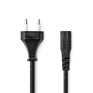 Napájecí kabel | Euro Male | IEC-320-C7 | Přímý | Přímý | Poniklované | 2.00 m | Kulatý | ABS / PVC | Label