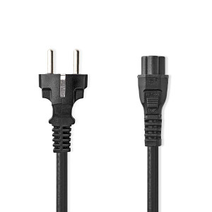 Napájecí kabel | Typ F Zástrčka | IEC-320-C5 | Přímý | Přímý | Poniklované | 3.00 m | Kulatý | PVC | Černá | Label