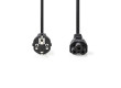 Napájecí kabel | Typ F Zástrčka | IEC-320-C5 | Přímý | Přímý | Poniklované | 3.00 m | Kulatý | PVC | Černá | Label