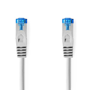 Síťový kabel CAT6a | S / FTP | RJ45 Zástrčka | RJ45 Zástrčka | 0.50 m | Snagless | Kulatý | LSZH | Šedá | Label