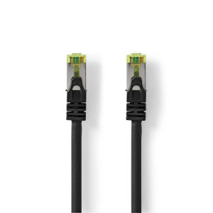 Síťový kabel CAT7 | S / FTP | RJ45 Zástrčka | RJ45 Zástrčka | 20.0 m | Snagless | Kulatý | LSZH | Černá | Label