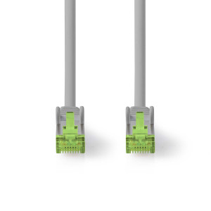 Síťový kabel Cat 8.1 | S / FTP | RJ45 Zástrčka | RJ45 Zástrčka | 15.0 m | Kulatý | LSZH | Šedá | Label