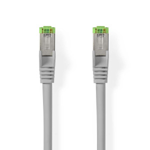 Síťový kabel Cat 8.1 | S / FTP | RJ45 Zástrčka | RJ45 Zástrčka | 20.0 m | Kulatý | LSZH | Šedá | Label