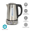 SmartLife Rychlovarná konvice | Wi-Fi | 1.7 l | Nerezová Ocel | 70,80,90,100 °C | Ukazatel teploty | Otočný o 360 stupňů | Skryté topné těleso | Řadič Strix® | Android™ / IOS