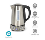 SmartLife Rychlovarná konvice | Wi-Fi | 1.7 l | Nerezová Ocel | 70,80,90,100 °C | Ukazatel teploty | Otočný o 360 stupňů | Skryté topné těleso | Řadič Strix® | Android™ / IOS