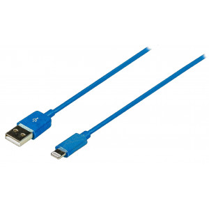 Synchronizační a nabíjecí USB kabel, zástrčka Lightning - zástrčka USBA, 1,00m, modrý