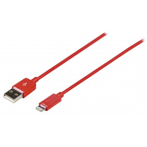 Synchronizační a nabíjecí USB kabel, zástrčka Lightning - zástrčka USBA, 1,00m, červený