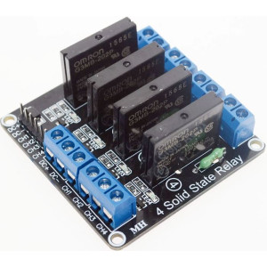 Modul relé SSR 4x, napájení 12V, spouštění vysokou úrovní