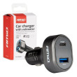 Autoadaptér s voltmetrem 48W PD30W QC3.0 USB-A USB-C AMIO
