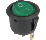 Vypínač kolébkový MIRS-101-9, ON-OFF 1pol.250V/6A zelený, prosvětlený