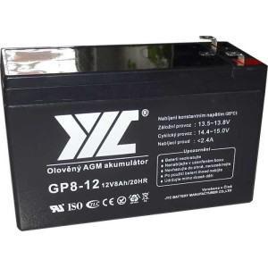 Pb akumulátor JYC GP8-12 VRLA AGM 12V/8Ah