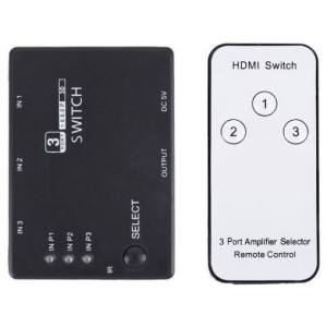 HDMI přepínač 3x HDMI 1080P PS3 s ovladačem /HDMI switch/