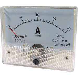 Analogový panelový ampérmetr 69C9 20A DC(50mV), bez bočníku