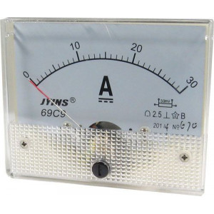 Analogový panelový ampérmetr 69C9 30A DC(50mV), bez bočníku