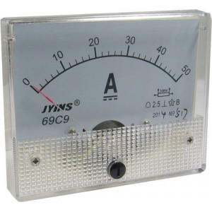 Analogový panelový ampérmetr 69C9 50A DC (50mV), bez bočníku