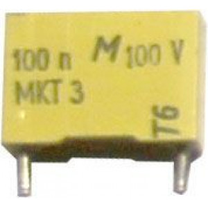 100n/100V MKT 12x4x7mm, svitkový kondenzátor radiální