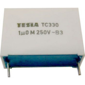 1u/250V TC330, svitkový kondenzátor radiální RM=27mm