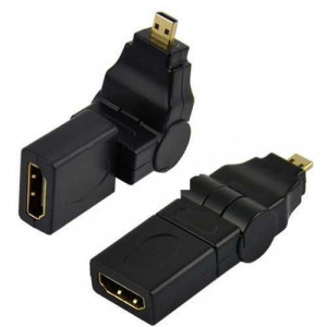 Redukce HDMI(A) zdířka-HDMI(D)-MICRO konektor otočná úhlová