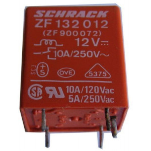 Relé Schrack ZF132012, 12V, přepínací kontakt 250V~/10A
