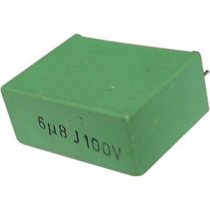 6u8/100V MKT, svitkový kondenzátor radiální