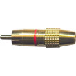 CINCH konektor zlacený pro kabel 5-6mm,červený proužek