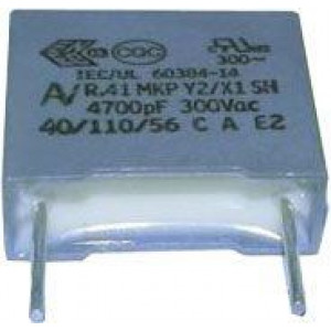 4n7/300V~ KEMET, svitkový kondenzátor radiální, RM=10mm