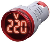 Voltmetr panelový AD16-22DSV, MP 60-500VAC, červený, větší segmenty