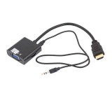 Adaptér HDMI / VGA + audio, kabel 10cm
