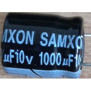 1000u/10V 85° 10x12x5mm, elektrolyt. kondenzátor radiální