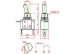 Vypínač páčkový ASW-07D, ON-OFF 1pol.12V/20A, modré prosvětlení 12V