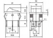 Vypínač kolébkový MRS-201, OFF-ON 2pol.250V/3A černý