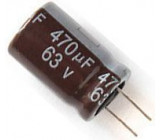 470u/63V 105° 13x21x5mm, elektrolyt.kondenzátor radiální