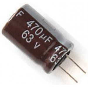 470u/63V 105° 13x21x5mm, elektrolyt.kondenzátor radiální