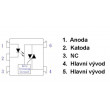 MOC3062 optotriak 1A/600V, izolační pevnost 7500V, spíná v nule, DIL6