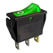 Vypínač kolébkový OFF-ON 1pol.250V/15A, zelený, prosvětlení 230V
