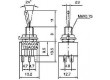 Přepínač páčkový MTS-223, (ON)-OFF-(ON) 2pol.250V/3A mini