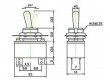 Vypínač páčkový KN3-2, ON-OFF a OFF-ON 1pol. 250V/2A