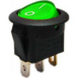 Vypínač kolébkový MIRS101-9, ON-OFF 1pol.250V/6A zelený, prosvětlený