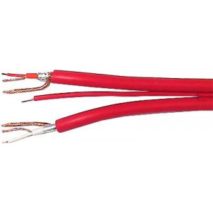 Stíněný kabel 2x6mm-2x stínění+2mm ovládací-červený
